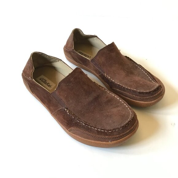 Olukai Puhala Loafers Shoes Mens 10 Brown Slip On Suede Drop in Heel Moccasin main image 12